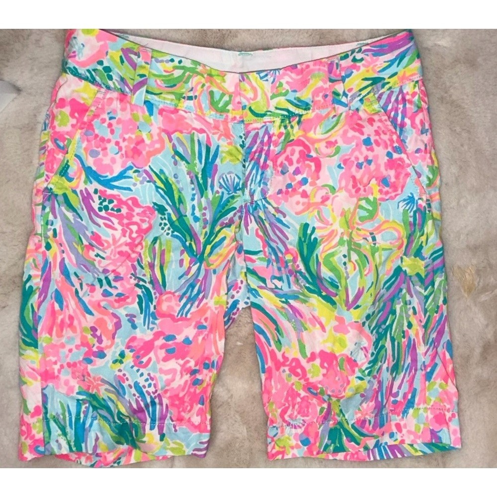 Lilly Pulitzer NWOT Women's Chipper Short Multi Fan Sea Pants Sz 00